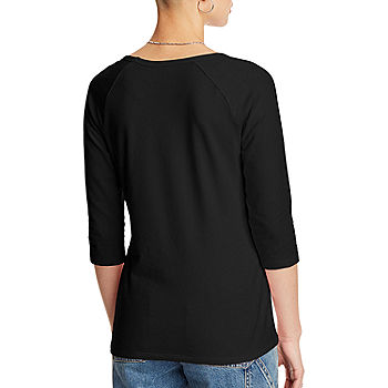 selv offentlig høg Hanes Womens Round Neck 3/4 Sleeve T-Shirt - JCPenney