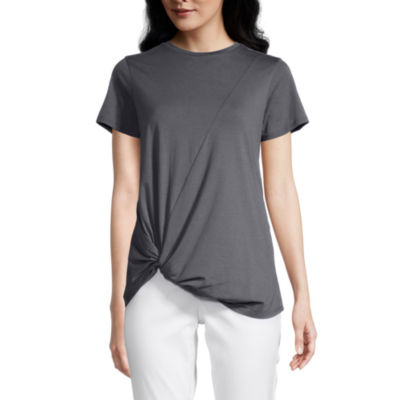 St. John's Bay Womens Round Neck Short Sleeve TShirt