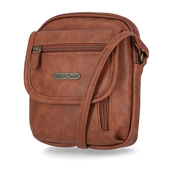 MultiSac Everest Brown Faux Leather Crossbody Micro/Mini Bag/Purse 136D