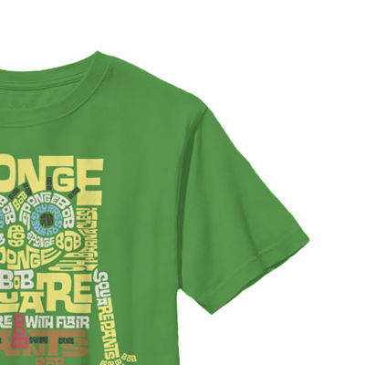 Little & Big Kid Boys Crew Neck Short Sleeve Regular Fit Spongebob Graphic T-Shirt