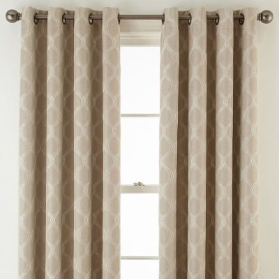 Max Blackout Prescott Embroidered 100% Grommet Top Single Curtain Panel