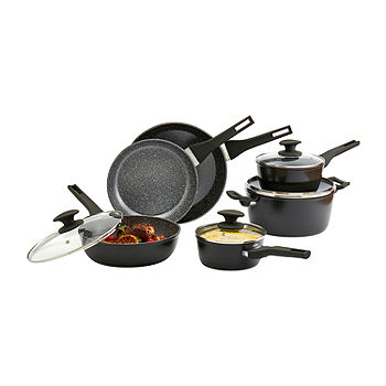 T-Fal 12-pc. Aluminum Non-Stick Cookware Set, Color: Black - JCPenney