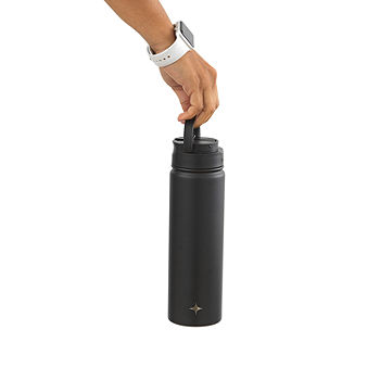 JoyJolt Vacuum Insulated 32-oz. Water Bottle with Flip Lid & Sport Straw Lid, Blue