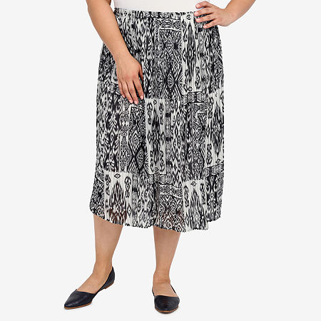  Alfred Dunner Summer In The City Womens Pleated Skirt Plus