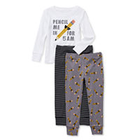 Okie Dokie Toddler Unisex 3-pc. Pajama Set, 5t, Gray
