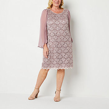 Udpakning influenza Sige Connected Apparel Plus Long Split Sleeve Sequin Sheath Dress, Color: Dusty  Rosewood - JCPenney