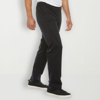 St. John's Bay Seated Adjustable Leg Mens Features Easy-on + Easy-off Adaptive Regular Fit Flat Front Pant