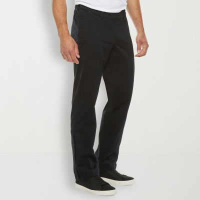 St. John's Bay Seated Chino Mens Adjustable Features Easy-on + Easy-off Adaptive Regular Fit Flat Front Pant