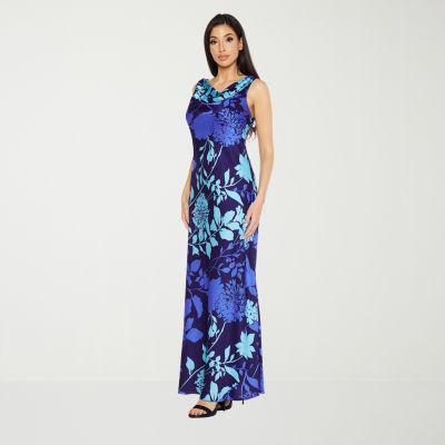 Premier Amour Floral Sleeveless Evening Gown