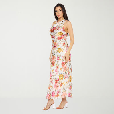 Premier Amour Womens Floral Floral Midi Sheath Dress