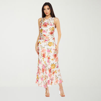 Premier Amour Womens Floral Floral Midi Sheath Dress