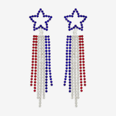 Bijoux Bar Silver Tone Star Drop Earrings
