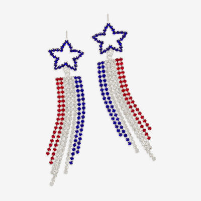 Bijoux Bar Silver Tone Star Drop Earrings