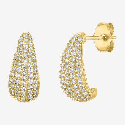 Diamond Addiction (G-H / Si2-I1) Womens 1/2 CT. T.W. Lab Grown White Diamond 10K Gold 15mm Hoop Earrings