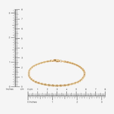 14K Gold Inch Hollow Rope Chain Bracelet