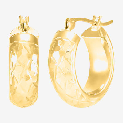 Womens 10K Gold 15mm Round Hoop Earrings JCPenney