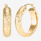 10K Gold 20mm Circle Round Hoop Earrings