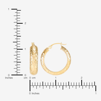 Womens 10K Gold 20mm Circle Round Hoop Earrings