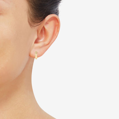 Womens 10K Gold 20mm Circle Round Hoop Earrings