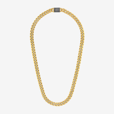 Bulova Mens Stainless Steel Inch Curb Chain Necklace