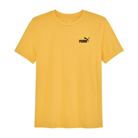 PUMA Big Boys Crew Neck Short Sleeve Graphic T-Shirt, Medium , Yellow
