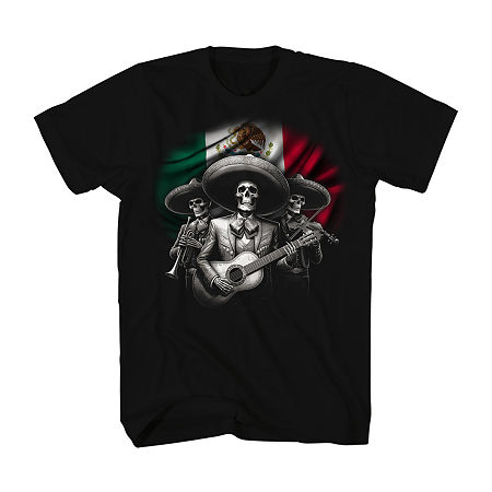 Mens Crew Neck Short Sleeve Regular Fit Graphic T-Shirt, Large, Black