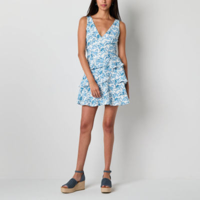 by&by Womens Sleeveless Floral Fit + Flare Dress Juniors