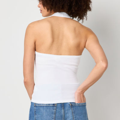 a.n.a Ribbed Womens Scoop Neck Sleeveless Tank Top