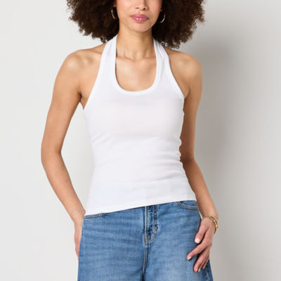 a.n.a Ribbed Womens Scoop Neck Sleeveless Tank Top