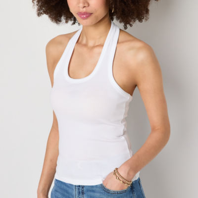a.n.a Ribbed Womens Scoop Neck Sleeveless Tank Top