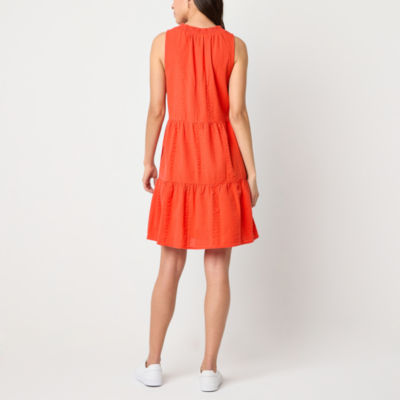 St. John's Bay Womens Sleeveless Striped A-Line Dress