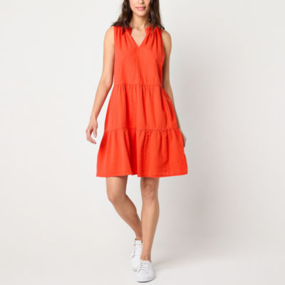 St. John's Bay Womens Sleeveless Striped A-Line Dress
