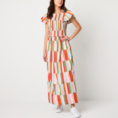 St. John's Bay Womens Short Sleeve Maxi Dress
