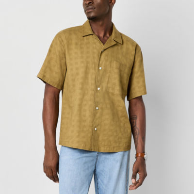 mutual weave Mens Easy-on + Easy-off Short Sleeve Adaptive Camp Shirt