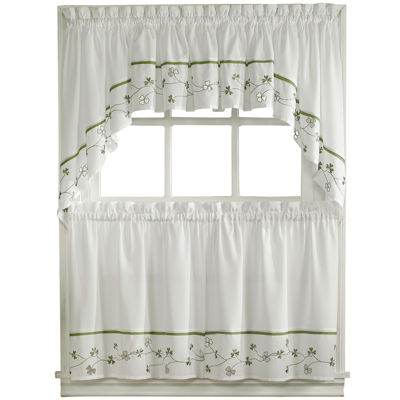 Clover RodPocket Swag Valance PairJCPenney, Color White