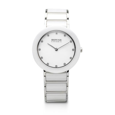 Bering Womens White Ceramic Bracelet Watch-11435-754