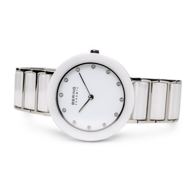 Bering Womens White Ceramic Bracelet Watch-11435-754