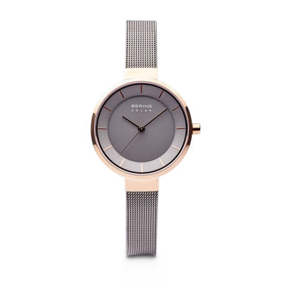 Bering Slim Solar Womens Two Tone Stainless Steel Bracelet Watch 14631-369