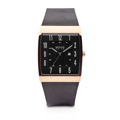 Bering Solar Mens Two Tone Stainless Steel Bracelet Watch 16433-166