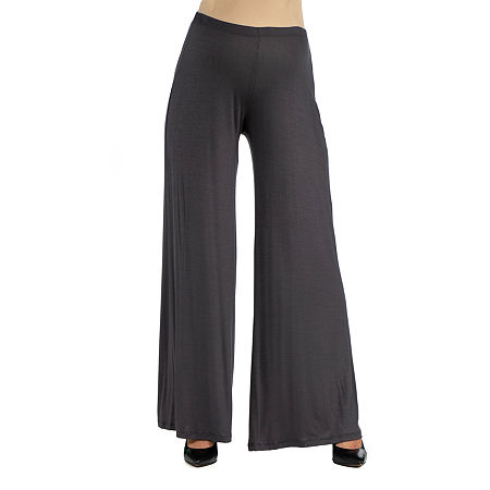  24/7 Comfort Apparel Comfortable Solid Color Palazzo Pant