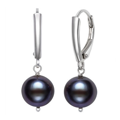 Yes, Please! Black Cultured Freshwater Pearl Sterling Silver Drop Earrings