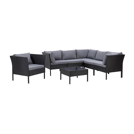 Parksville Patio Collection 6-Piece Sectional Set With Chair, One Size, Gray