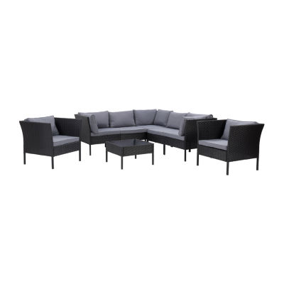 Parksville Patio Collection 6-Piece Sectional Set With Two Chairs
