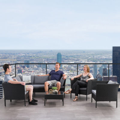 Parksville Patio Collection 6-Piece Sectional Set With Two Chairs