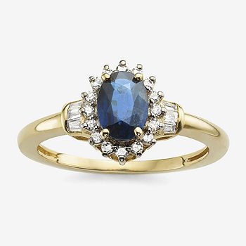romantisch analyseren Geneigd zijn Genuine Sapphire & 1/4 CT. T.W. Diamond 10K Gold Ring - JCPenney