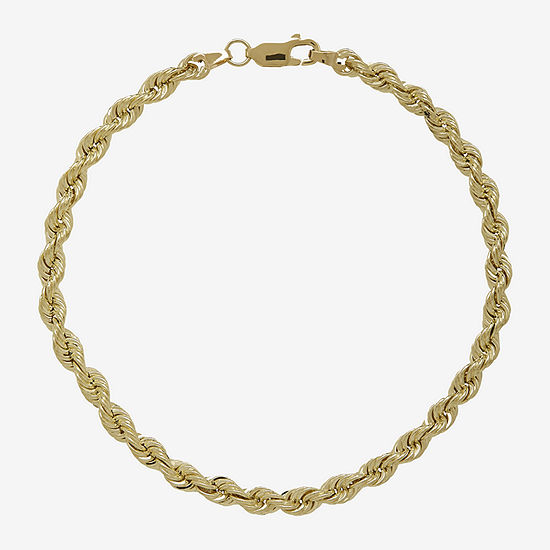 10K Yellow Gold 8½" Hollow Rope Chain Bracelet
