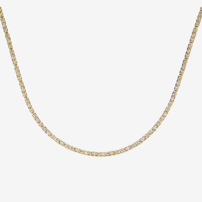 14K Two-Tone Gold 080 Solid Byzantine Chain Necklace