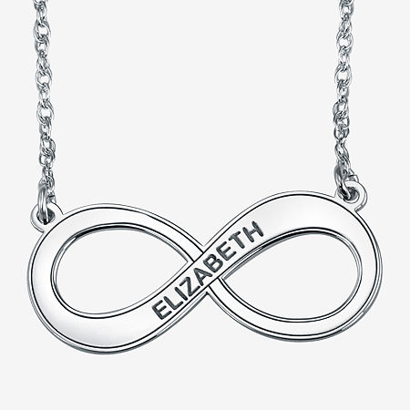 Personalized Infinity Name Pendant Necklace, One Size, White