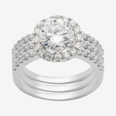 DiamonArt® Cubic Zirconia Sterling Silver Bridal Ring Set - JCPenney