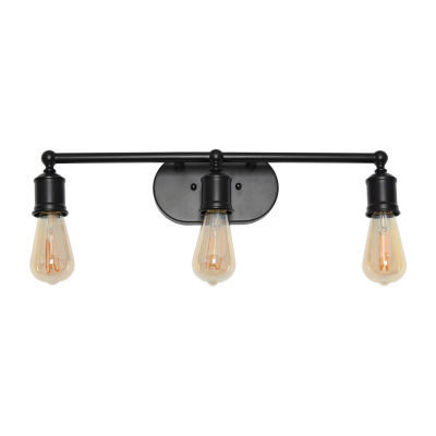 All the Rages Matte Black Industrial Metal Vanity Lights